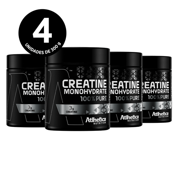 Creatine 100% Pure Natural Pack com 4 Potes de 300g cada