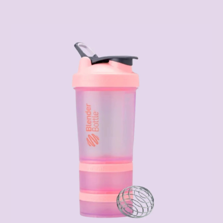 Coqueteleira Blender Bottle ProStak Com Compartimentos Para Suplementos| 650ml | Pink Rose