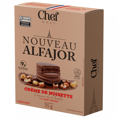 ALFAJOR 55G CREME DE AVELA CHEF WHEY
