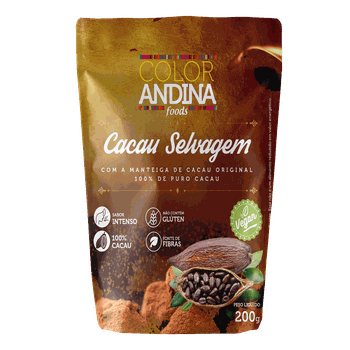 CACAU SELVAGEM 200g - 100% PURO CACAU