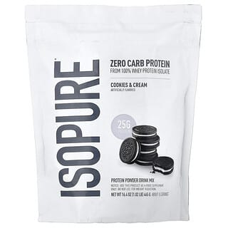 Isopure, Zero Carb Protein Powder, Cookies & Cream, 1.02 lb (465 g)