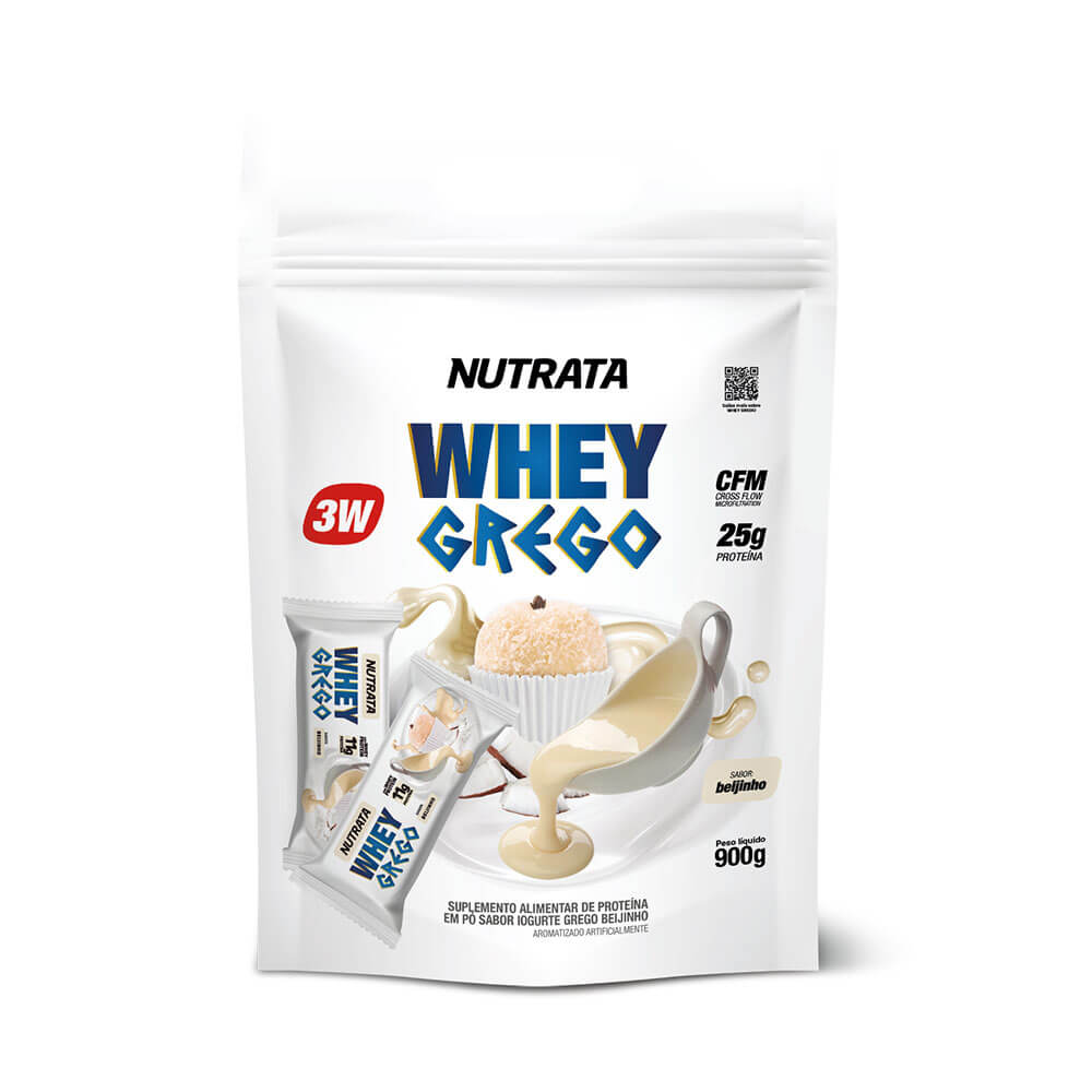 Nutrata Whey Grego 3W 900g refil - Beijinho